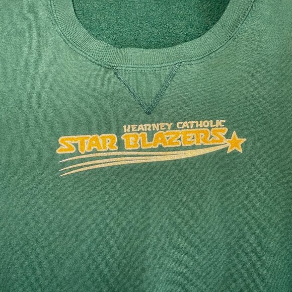 VINTAGE Russell Kearney Catholic Sweatshirt Green | Yellow Embroidery | Mens XL - Picture 3 of 8